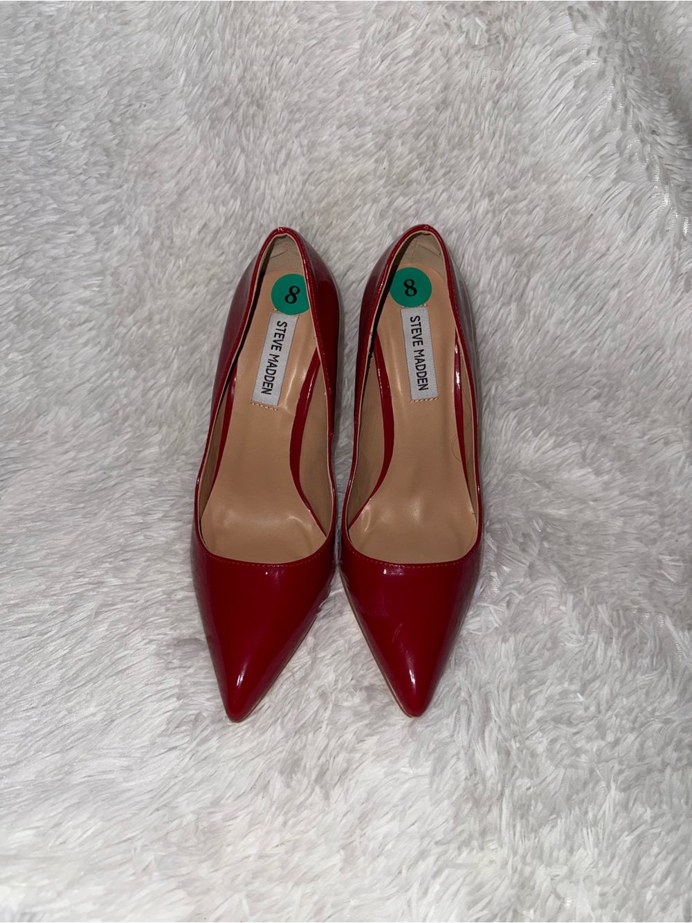 Steve Madden Red Patent Pointed Toe Pumps